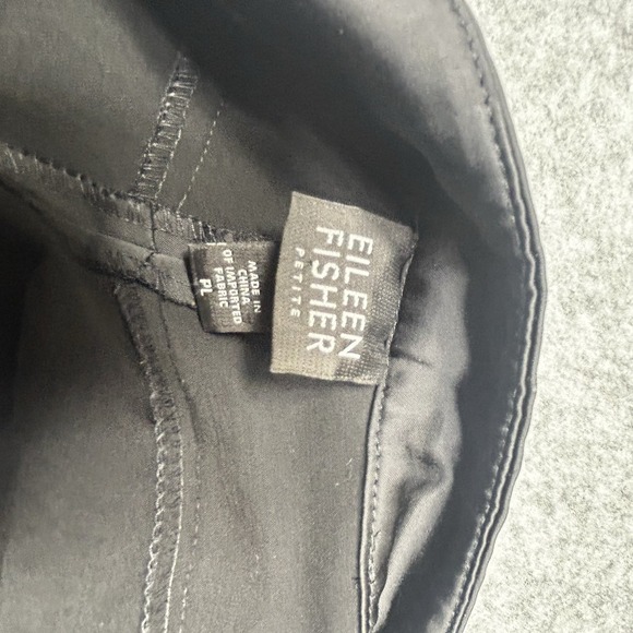 Eileen Fisher Silk Petite XL 36x29 Black Wide Leg Pants Crop Ankle Minimalist - Picture 3 of 9